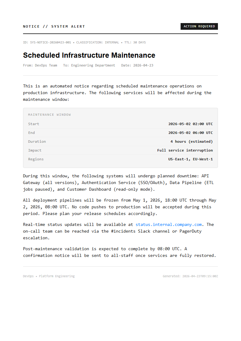 Tech Minimalist Notice